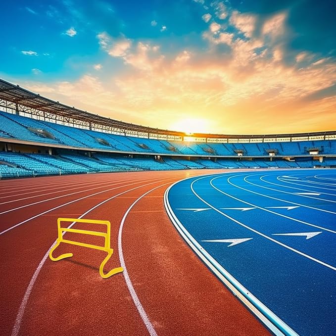 Happyyami Adjustable Height Soccer Agility Training Hurdles, Foldable Yellow Durable Speed Hurdles with Detachable Frame for Football and Athlete Footwork Drills