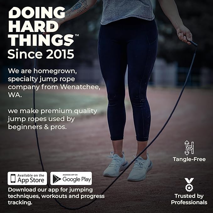 Elite Jumps - Do Hard Things 1” Beaded Jump Ropes | Crossover Jump Rope for Your Exercise Equipment | Segmented Jump Rope