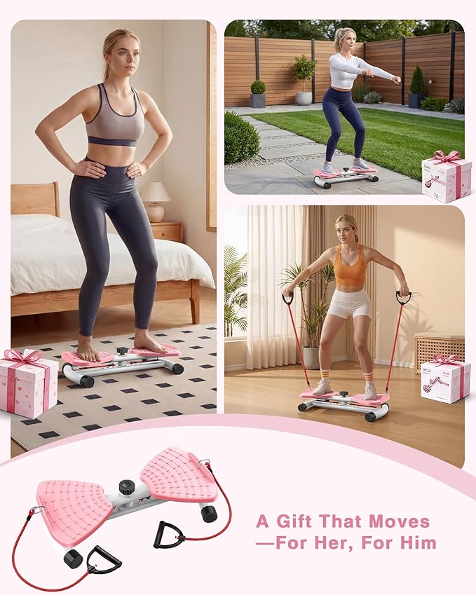 Waist Twister Machine Exercise, 326 lbs Ab Twister Board for Exercise, Home Gym, Balance Training & Fat Burning, Noiseless Workout Equipment for Women & Men - Twist Exercise Machine