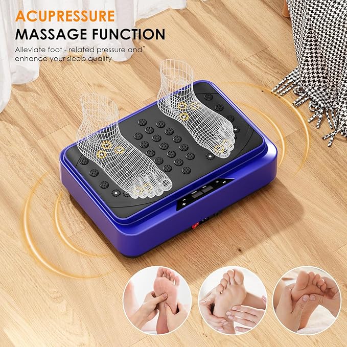 Vibration Plate Exercise Machine, Vibration Plate for Lymphatic Drainage with Remote Control & LCD Display, Vibration Platform with Fitness Resistance Bands for Women Men Weight Loss, 500lbs