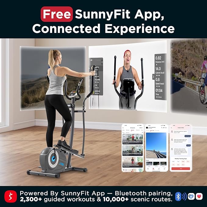 JLL Smart Upright Elliptical & Full-Body Cross Trainer – Compact, Low-Impact Cardio Machine for Home, Arm & Leg Workout, Whisper-Quiet, Heart Rate Monitor, Bluetooth with Fit App, Magnetic Resistance