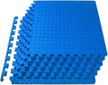 ProsourceFit Puzzle Exercise Mat ½ in, EVA Interlocking Foam Floor Tiles for Home Gym, Mat for Home Workout Equipment, Floor Padding for Kids, Blue, 24 in x 24 in x ½ in, 24 Sq Ft - 6 Tiles
