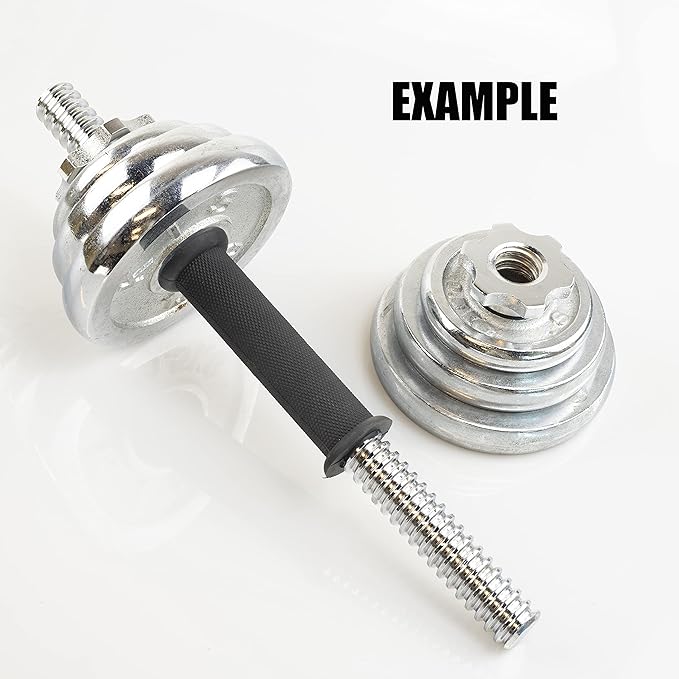 12.6/14.2/15.7inch(30/35/40cm)Pink Threaded Dumbbell Durable Rubber Handles/Adjustable Dumbbell Bar Handles - Fit 1 inch Standard Weight Plate - Weightlifting Accessories - Sold in Pair