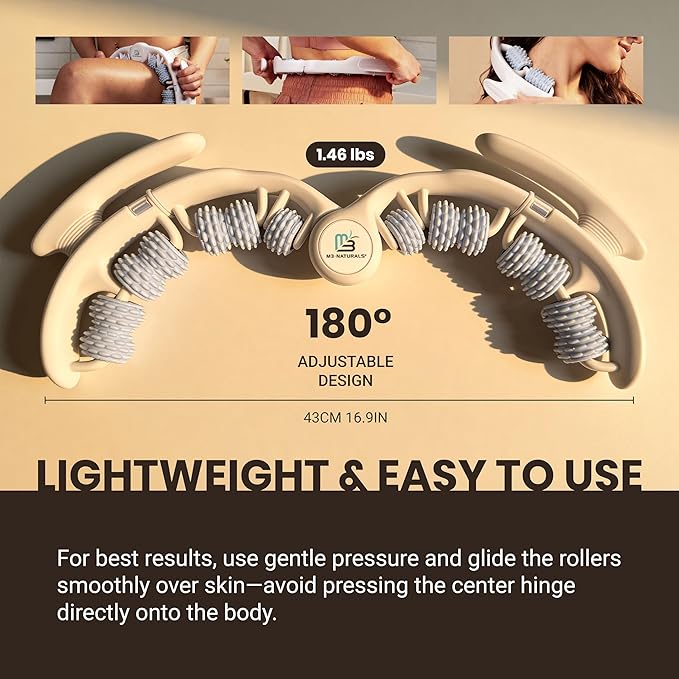 Anti Cellulite Roller & Lymphatic Drainage Massager | Fascia Blaster for Contoured & Smoother Skin | Tool for Sore Arms, Legs, Stomach & Buttocks by M3 – Multicolor