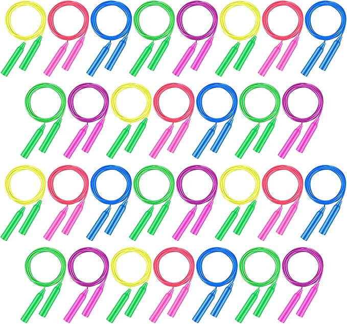 Aodaer Jump Rope Set, Colorful Outdoor Jump Ropes, 7.3 Feet Adjustable Skipping Rope for Outdoor Fun Activity Sport Party Favor