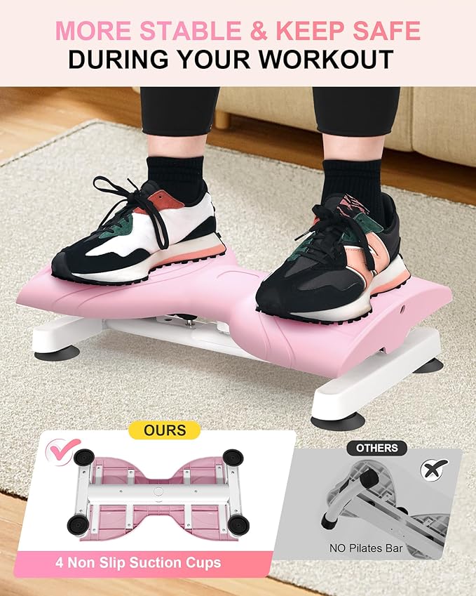 Waist Twist Machine Exercise,Ab Twist Board with Pilates Bar & Resistance Bands,Noiseless Ab Workout Machine For Women&Men Burn Fat,330 Lbs Capacity Fitness Exercise Equipment For Home.