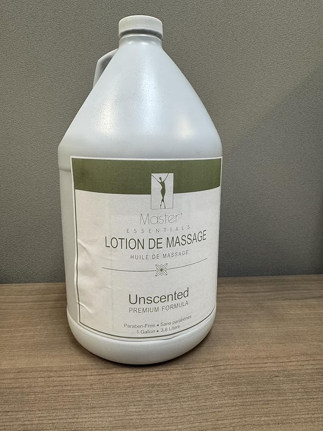 Master Massage Massage Unscented Lotion for Massage Therapy - 1 Gallon - 100% Natural, Skin-Nourishing Formula, Ideal for Professionals and Home Use, Pack of 4