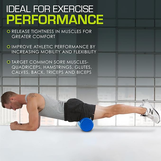 ProsourceFit High Density Foam Rollers Long, Firm Full Body Athletic Massage Tool for Back Stretching, Yoga, Pilates, Post Workout Muscle Recuperation