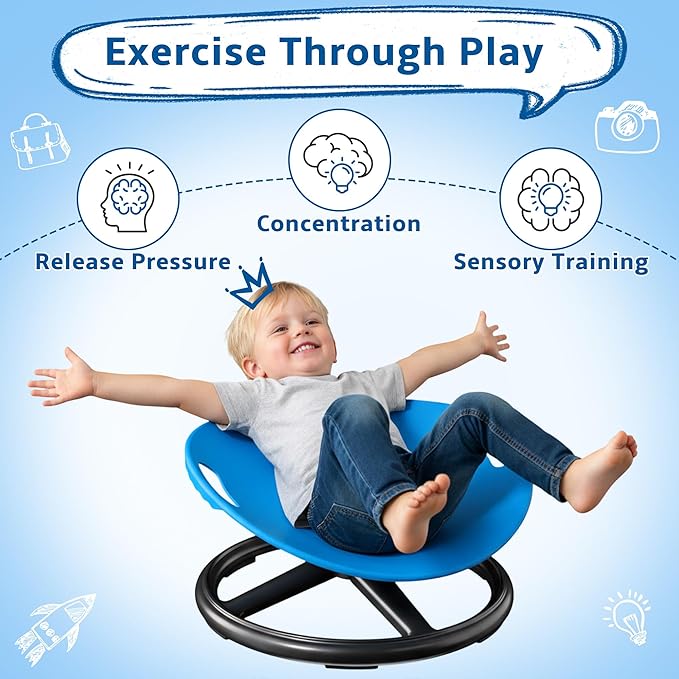 1 Durable Plastic Rotating Sensory Chair - Pilates Stability Chair, Oval Eggshell Design, Upgraded Non-Slip Base, Office Stool, Training And Rehabilitation Equipment, Suitable For Home Use (blue)