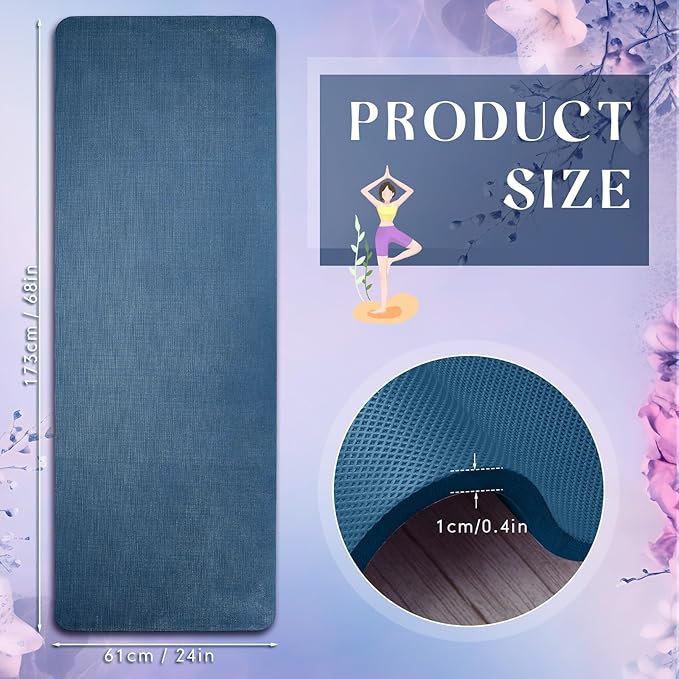 Timgle 6 Pcs 10mm Thick Yoga Mat Bulk, 68 x 24 Inches, Anti-slip Tear-resistant Exercise Mat Adult Kids Gym Mats for Fitness, Stretching, Workout and Studio, Outdoor Yoga, Pilates