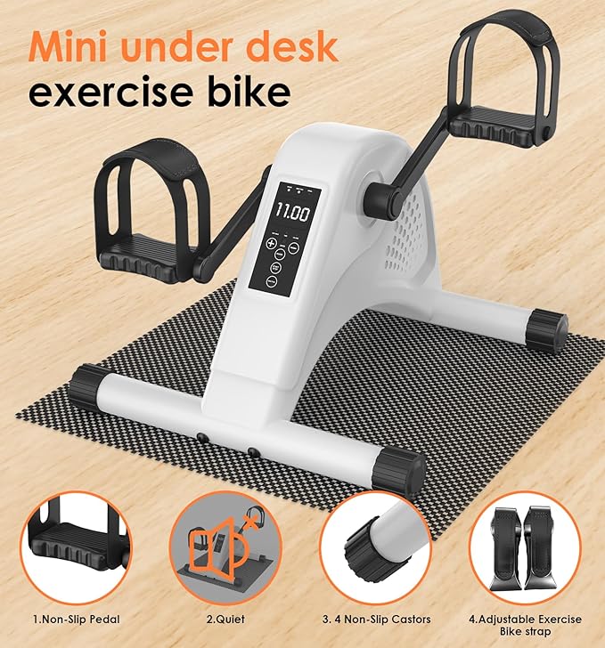 Under Desk Bike, Pedal Exerciser, Mini Exercise Bike, Arm Bike, Bike Pedal Exerciser, Mini Exercise Bike Pedal Exerciser, Floor Bike Pedal Exerciser