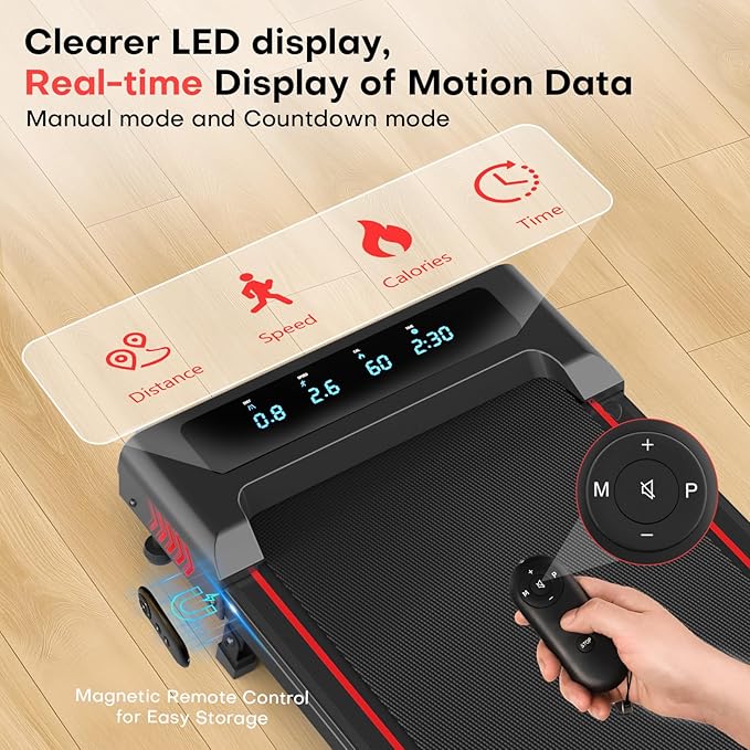 Walking Pad with 10% Incline Treadmills for Home, 4 in 1 6.2MPH Walking Pad Under Desk Treadmill with Full Screen LED Display, 2.75HP Brushless Drive, 12 HIIT Programs, 350 LBS Weight Capacity