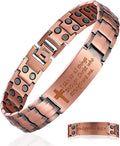 Copper Cross Bracelet for Men - Ultra Strength Magnetic Mens Cross Jewelry Set - Adjustable Magnetic Bracelet with Sizing Tool Jewelry Box