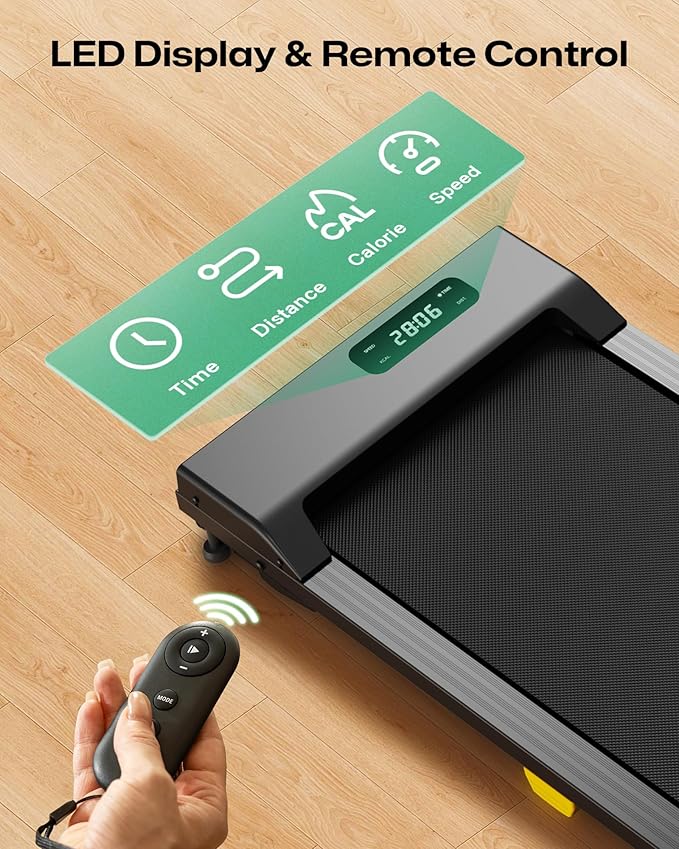 UREVO Walking Pad with Incline, Portable Under Desk Treadmill, 2.5 HP Walking Treadmill Pad for Home and Office, Walking Jogging Running Machine with Remote Control and LED Display