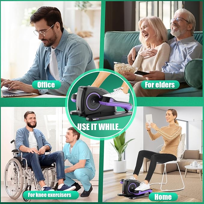 Ancheer Under Desk Elliptical,Ellipse Leg Exerciser for Seniors Fully Assembled, Electric Seated Pedal Elliptical Exerciser with Remote &12 Resistance Adjustable Speed