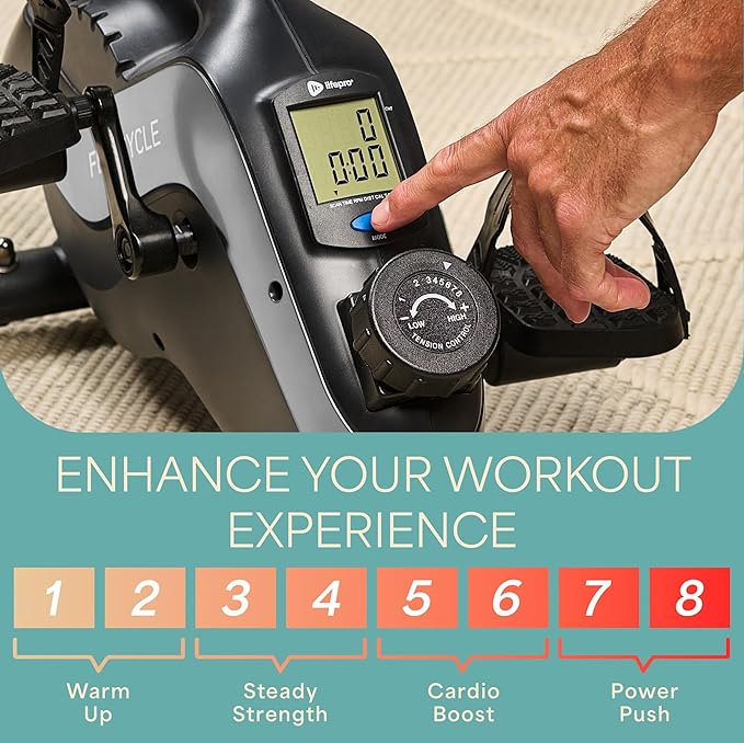 Lifepro Under Desk Elliptical Machine & Mini Bike – Quiet Desk Bike Pedal Exerciser for Seniors – FlexCycle Compact Under-Desk Bike & Foot Cycle Peddler – Portable Exercise Equipment for Home Office