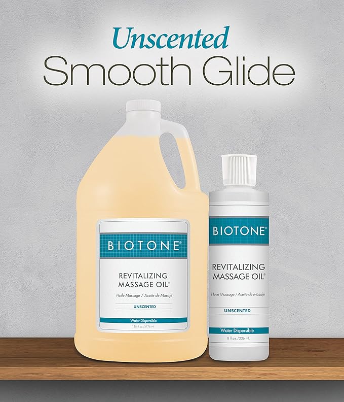 Biotone Revitalizing Massage Oil Unscented, 128 Ounces (1 Gallon)