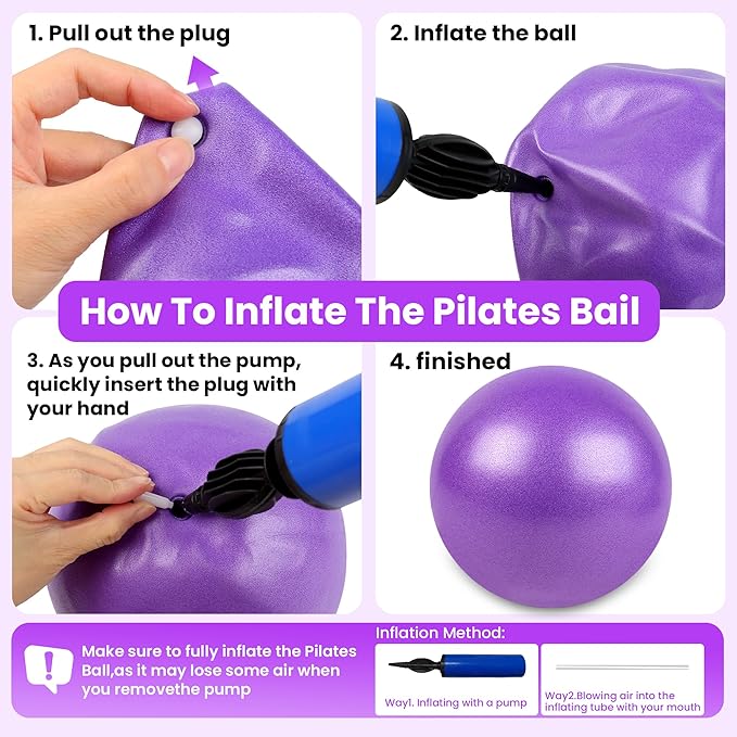 Pilates Ring Kit for Women and Men - 15 inch Magic Circle Exercise Ring and Ball Set for Home Workout Equipment - Dual Padded Handles Ring and Resistance Bands Set for All Fitness Lovers