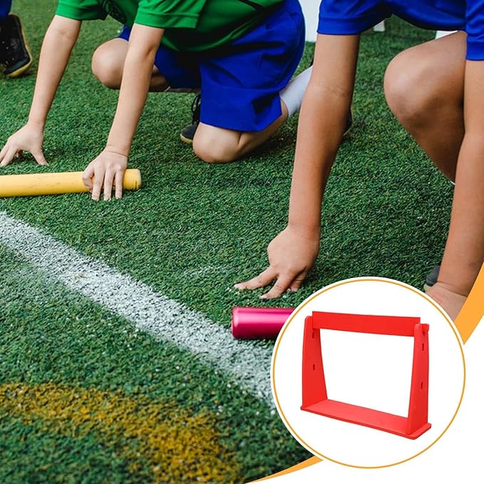 Agility Training Hurdle Speed and Agility Training Equipment Improves Coordination,Speed Ladders,Adjustable Height for Games, red
