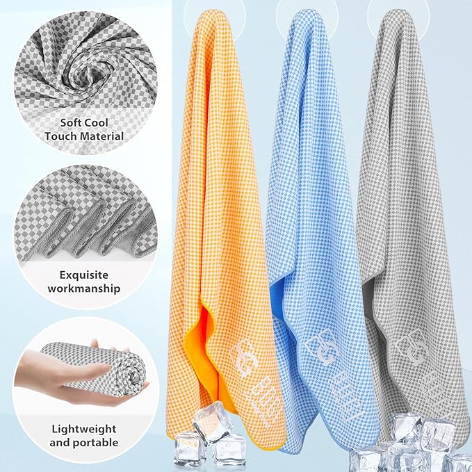 BOGI Cooling Towels for Neck and Face, Soft Breathable Cool Towel for Instant Cooling Stay Cool for Yoga, Sport, Gym, Camping, Running & More Activities