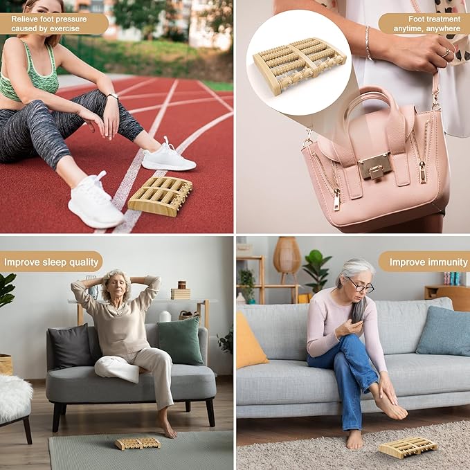 Foot massager, relieves plantar fasciitis, leg pain treatment suitable for both men and women, relieves muscle tension, reflexology and deep tissue muscle massage, Christmas gift, helps parents relax.