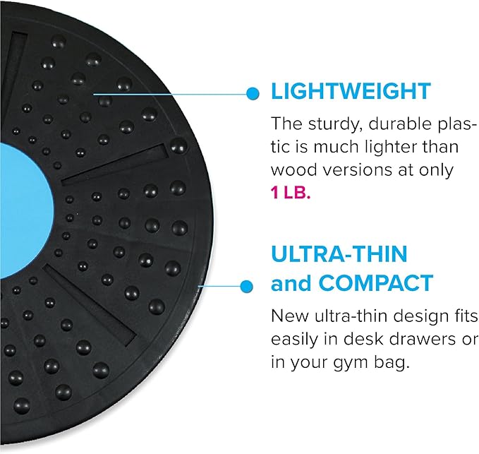 Daiwa Felicity Balance Board Disc Wobble Board – Physical Therapy Stability Trainer, Lightweight Core Balance Disc (1 lb) Supports Up to 300 lbs, Non-Slip Round Balance Board for Core Workout, Rehab, Standing Desk Fitness