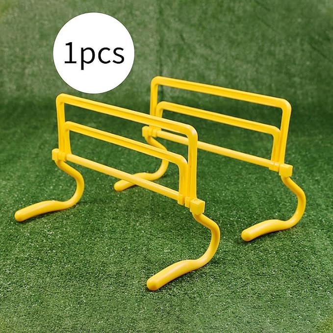 Agility Hurdle Adjustable Obstacles Jumping Bar Set Speed Training Equipment Set for Running Football Indoor Outdoor Pets, Yellow