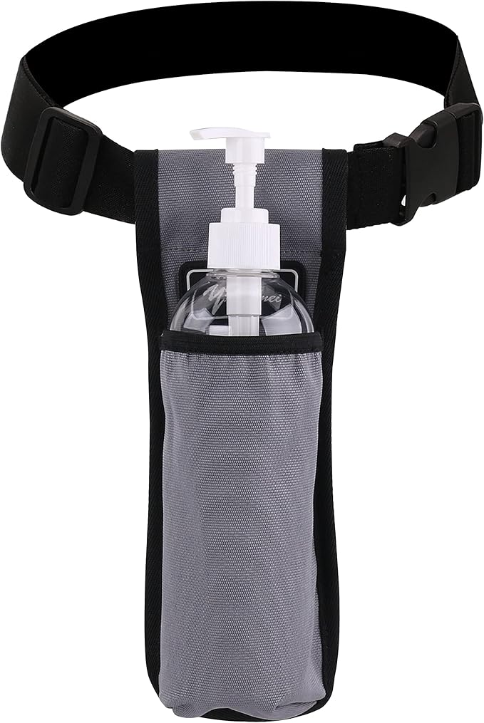 Massage Bottle Holster -2 Adjustable Massage oil Bottle Pack (Grey, 1 Bottle)