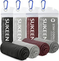 Sukeen 4 Pack Cooling Towels (40"x12"),Ice Towel,Soft Breathable Chilly Towel,Microfiber Towel for Yoga,Sport,Running,Gym,Workout,Camping,Fitness,Workout & More Activities