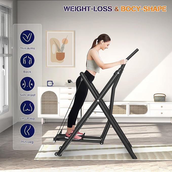 Air Walk Elliptical Glider Machine - 600LBS Capacity, Fully Assembled Low-Impact Design for Home Gym Cross-Training Arm & Leg Cardio Workout-New Version