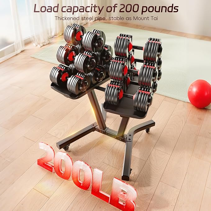 Adjustable Dumbbell Rack Stand Only,Strength Training Weight Rack Stand,Dumbbell Storage Rack,Weight Rack for Home Gym Dumbbells,Dumbell Holder With Wheels