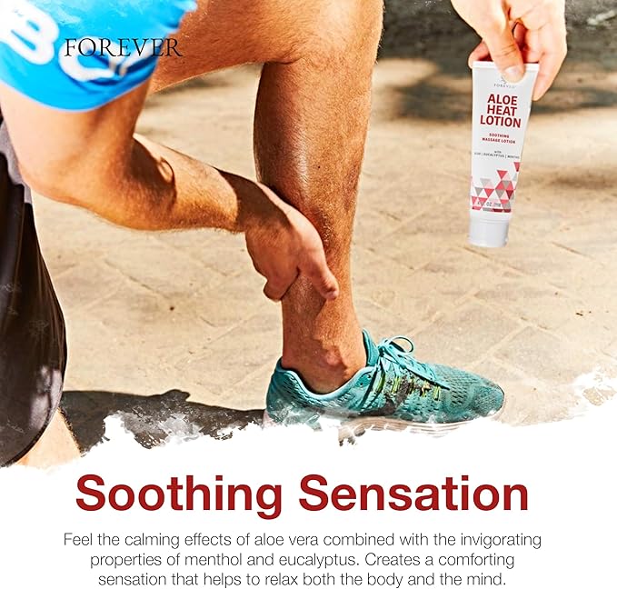 Forever Living - Forever Aloe Heat Lotion with Menthol & Eucalyptus - Skin Nourishment - Vegan-Friendly Formula - 4 fl oz. (Pack of 2)