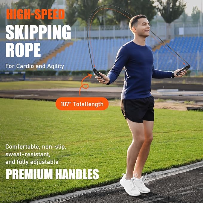Agility Speed Training Equipment Set, Football Practise Set with 20ft Agility Ladder, 12 Cones, 4 Adjustable Hurdles, Jump Rope, for Basketball, Soccer Training, Football, Kids, Youth, Adults