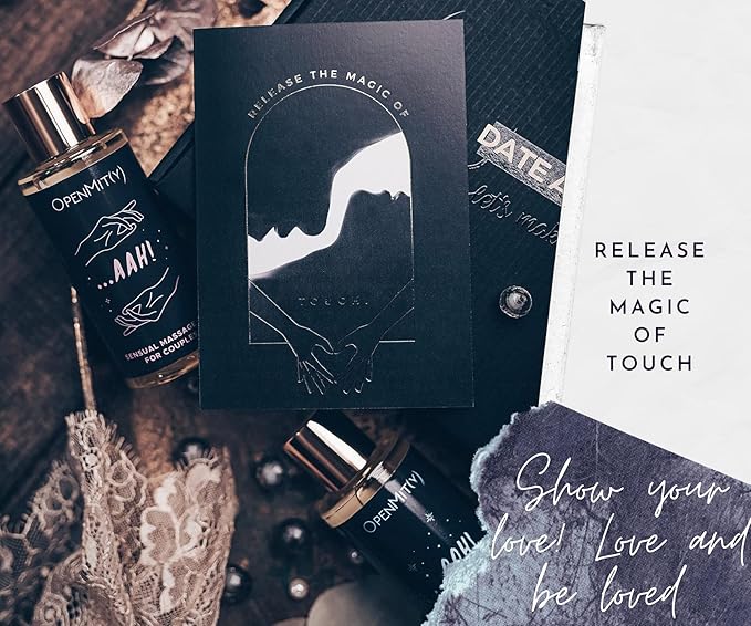 OpenMity Massage Oil for Couples – Date Night Box with Relaxing Massage Oil Set for The Perfect Date Night, Including Two Different Massage Oils and Scratch Off Card