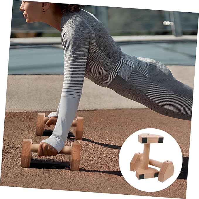2pcs Wooden Push-up Handles for Strength Training Push-up Stands Ergonomic Equipment for Men