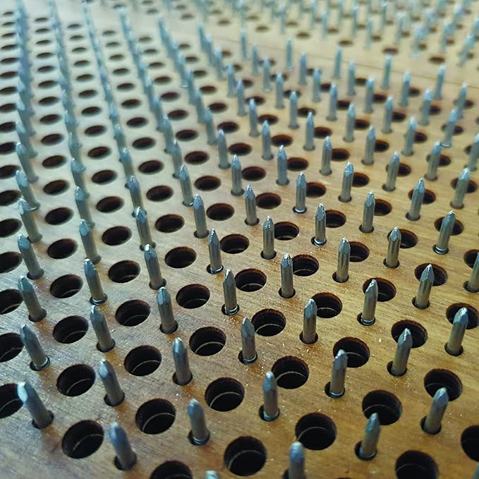 Sadhu Board for Yoga Practice, Handmade Wooden Board with Nails for Standing on Feet, Sadhu Practice Wood Board with Galvanized Nails, Relaxation Board for Acupuncture Massage, Yoga Gift