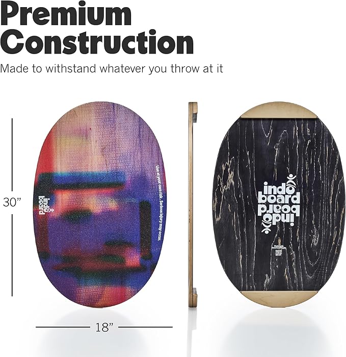 The Original Indo Board - Balance Board Trainer for Core Strength, Stability & Athletic Performance - Surfing, Skateboarding, Snowboarding, Yoga, Physical Therapy & More. Includes Board and Cushion - ROLLER NOT INCLUDED.