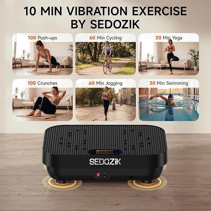 Vibration Plate Exercise Machine, 450lb Capacity Whole Body Vibrating Plate for Lymphatic Drainage, Shaker Board Platform for Weight Loss with Resistance Bands Bluetooth 120 Speeds