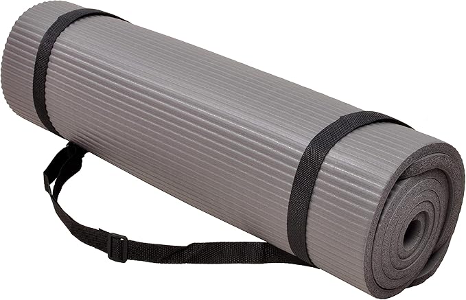 Fitvids All Purpose 1/2-Inch Extra Thick High Density Anti-Tear Exercise Yoga Mat and Knee Pad with Carrying Strap and Optional Yoga Blocks, Multiple