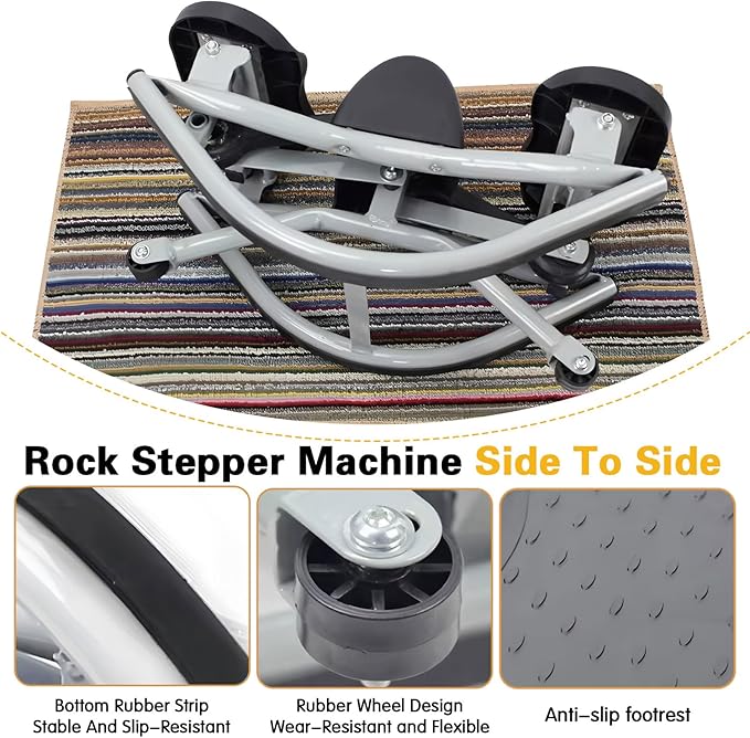 Rock Stepper Side-to-Side for Knees and Joints, Portable Home Workout Use Step Fitness Machines,Core Lateral Rocking Machine for Legs, Glutes, Absz, Low-Impact Lateral Steppers