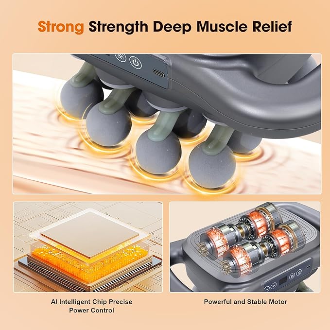 16 Head Massage Gun Set, Deep Tissue Percussion Massager, 2600mAh Electric Massage Tools with 9 Styles & Levels, Dark Grey