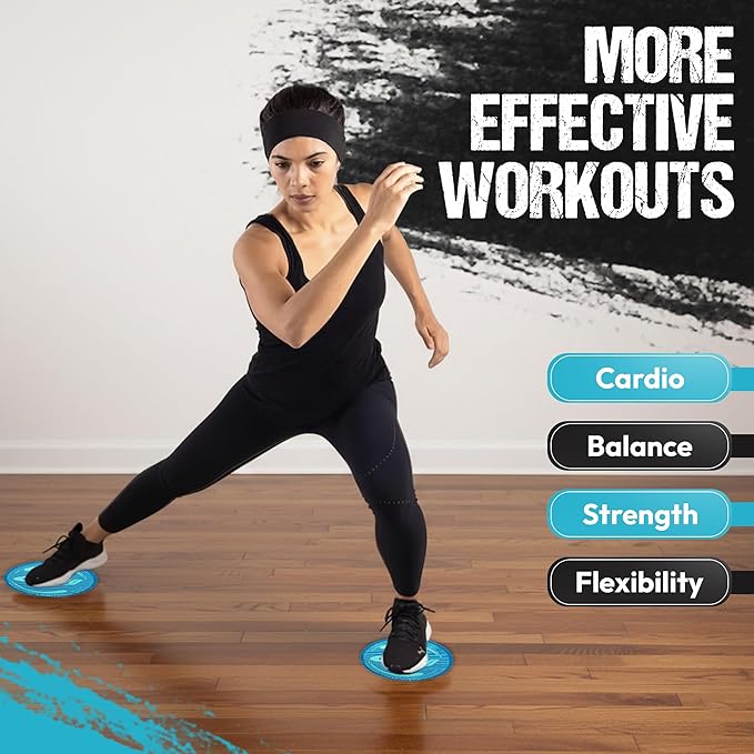 Gliding Discs for Working Out - Exercise Sliders for Carpet & Hardwood Floors 1 Pair, Authentic Workout Sliders Disc for Full Body Resistance Workout, Includes 4 Streaming Video Workouts