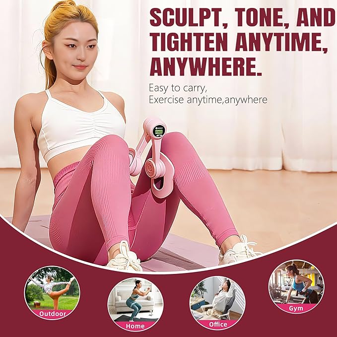 Thigh Trainer & Kegel Exerciser for Women, ,Pelvic Floor Trainer, Postpartum Rehabilitation, Trimmer Inner Thigh,Toner Workout Portable Home Gym Device with Smart Screen Display