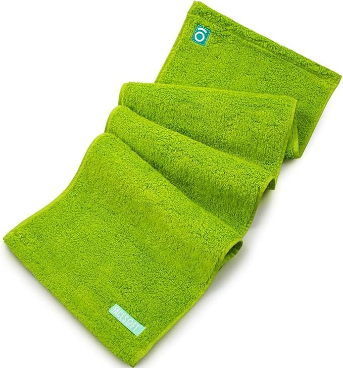 FACESOFT Eco Friendly Gym Towel for Working Out - Soft and Absorbent Cotton Exercise - No Synthetic Microfibers or Plastics - Sweat Towel for Gym, Fitness, Sports, Yoga - Green - 1 Pc