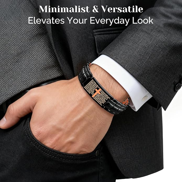 JEROOT Men's 99.99% Pure Copper Magnetic Bracelet, 3500 Gauss Magnets Adjustable with Sizing Tool