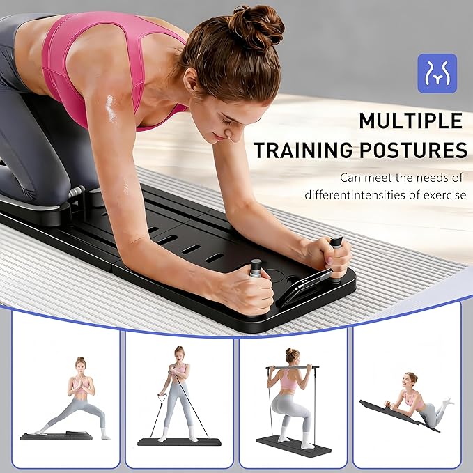 Pilates Board-Pilates Reformer Board,Multi-Purpose Portable Pilates Reformer Machine Home Pilates Kit for Home Workout,Fitness, Exercise,Abs,Core Equipment