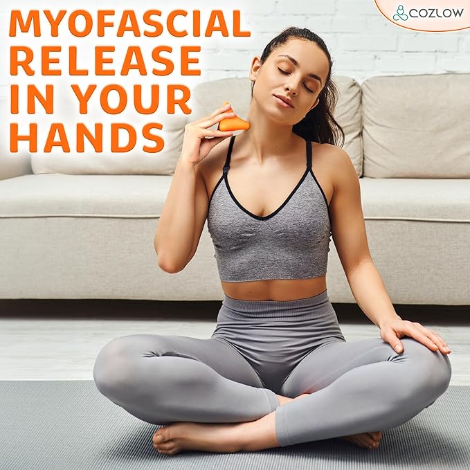 Trigger Point Massage Tool - Pyramid Shaped 4 Point Massager Ball - Muscle Knot Release - Myofascial Wellness Therapy - Back, Feet, Psoas Pain