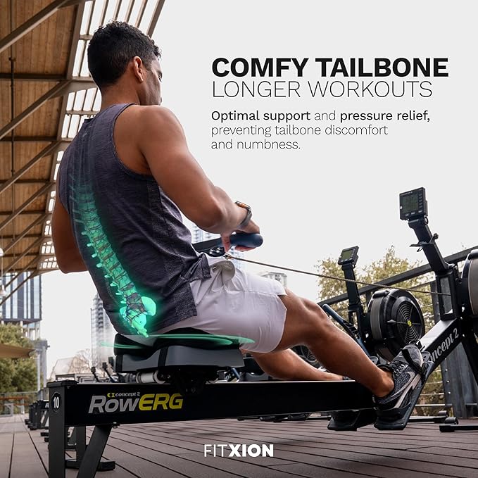 Concept2 RowErg Indoor Rowing Machine - PM5 Monitor, Device Holder, Adjustable Air Resistance, Easy Storage with FitXion Seat Cushion