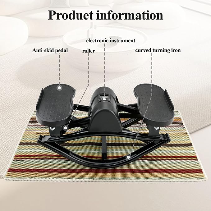 Rock Stepper, Side to Side Rocker Stepper Machine, Low-Impact Lateral Steppers for Knees and Joints, U-Shaped Rock Stepper Machine for Home Workout
