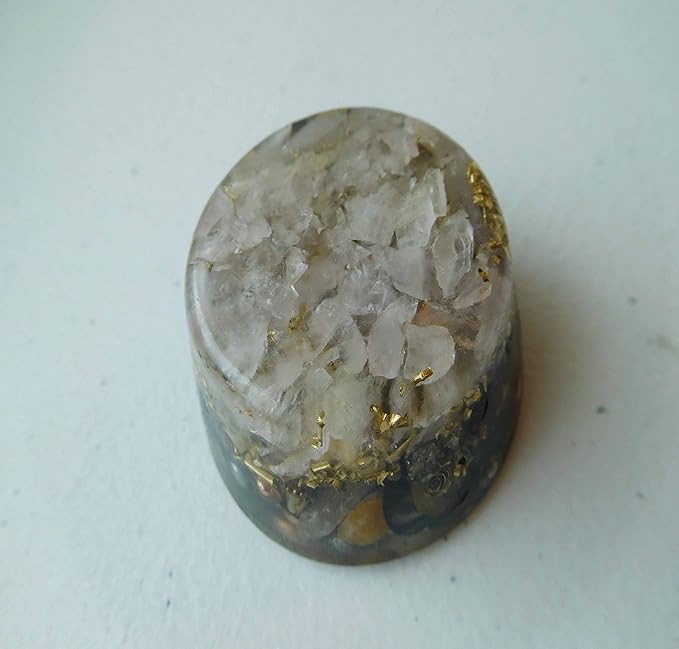 Pink Rose Quartz Orgone Generator Energy Accumulator 528Hz/7.83Hz/Advance Harmonics Many Beautiful Ingredients and Colors! (Pink Rose Quartz)